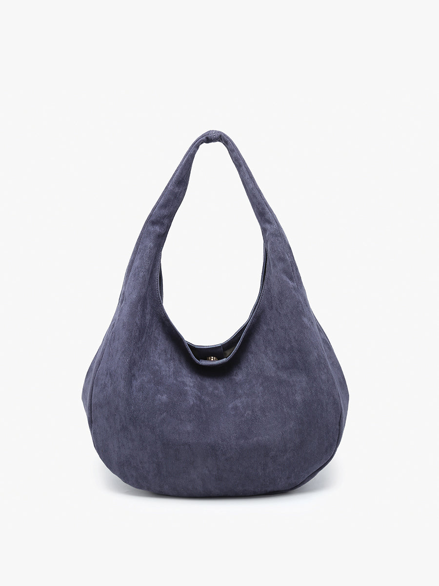 Katherine Slouchy Faux Suede Hobo Navy - Jen & Co. vegan handbag