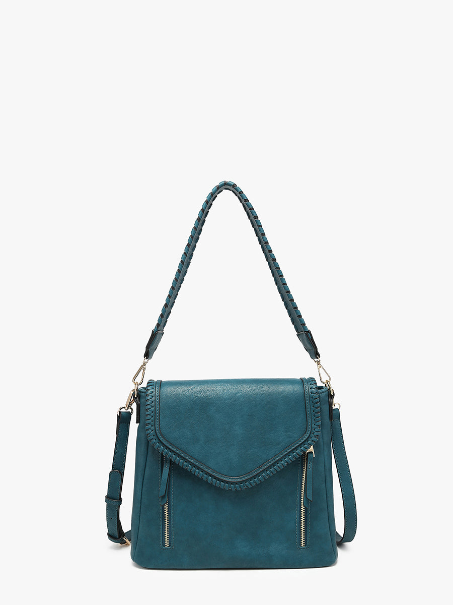 Lorelei Vegan Crossbody Peacock - Jen & Co. vegan handbag