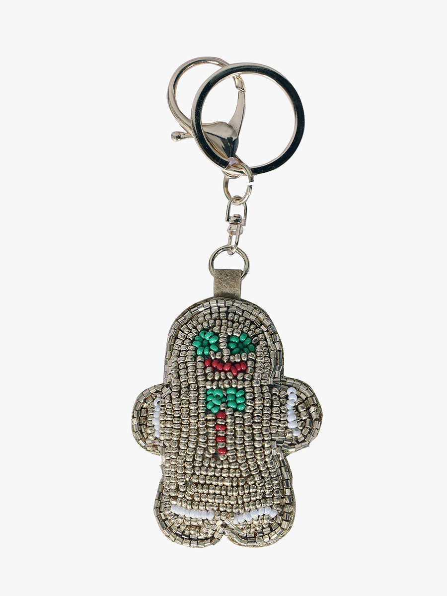 Beaded Bag Charm Gingerbread - Jen & Co. vegan handbag