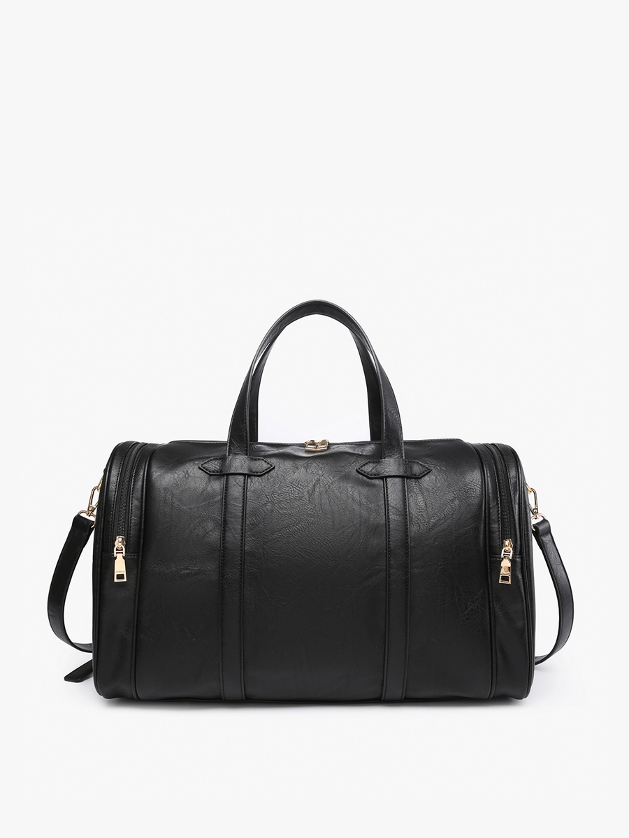 Ruth Duffle/Weekender Black - Jen & Co. vegan handbag