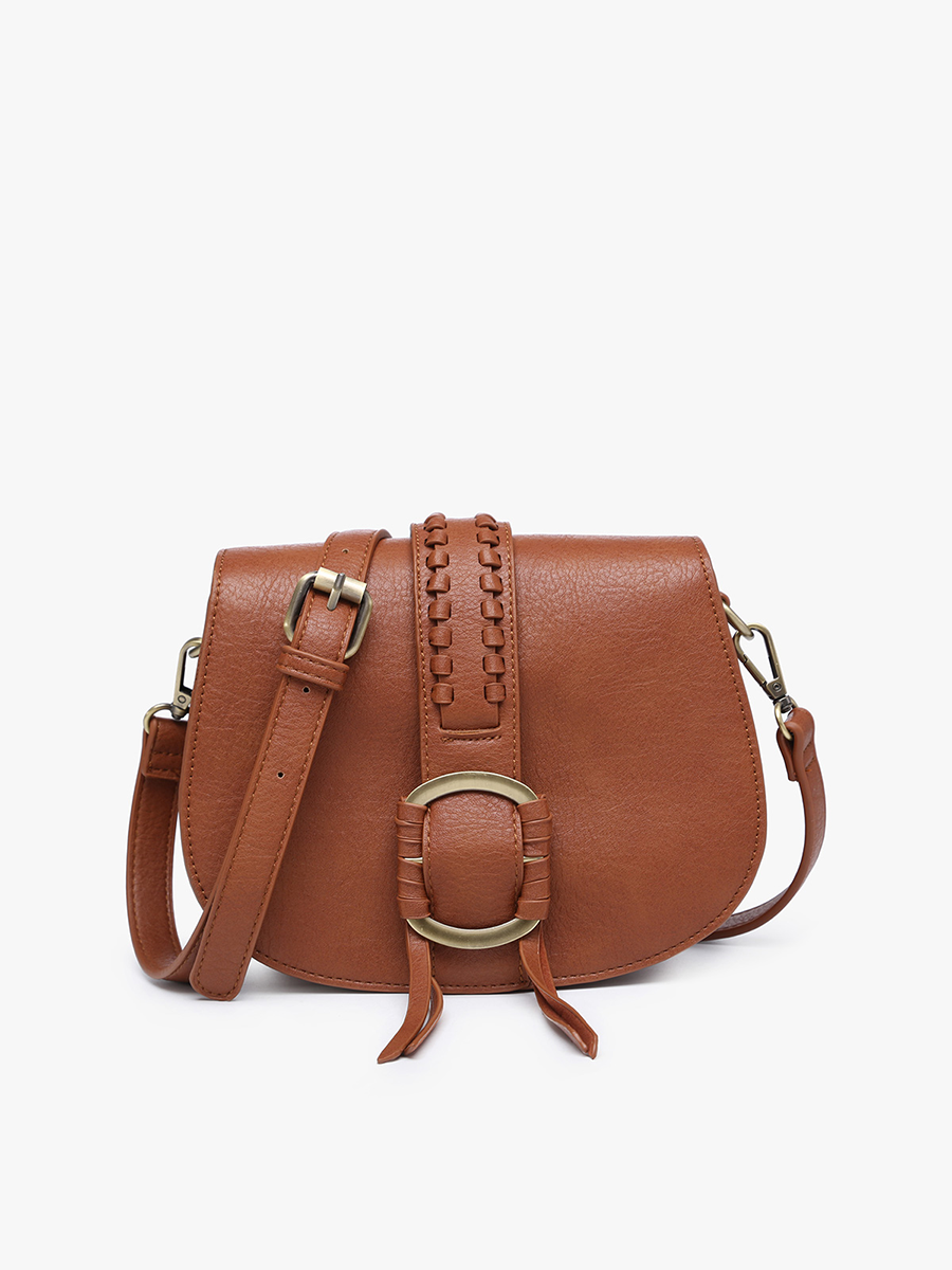 Georgie Vegan Front Detail Crossbody Brown - Jen & Co. vegan handbag