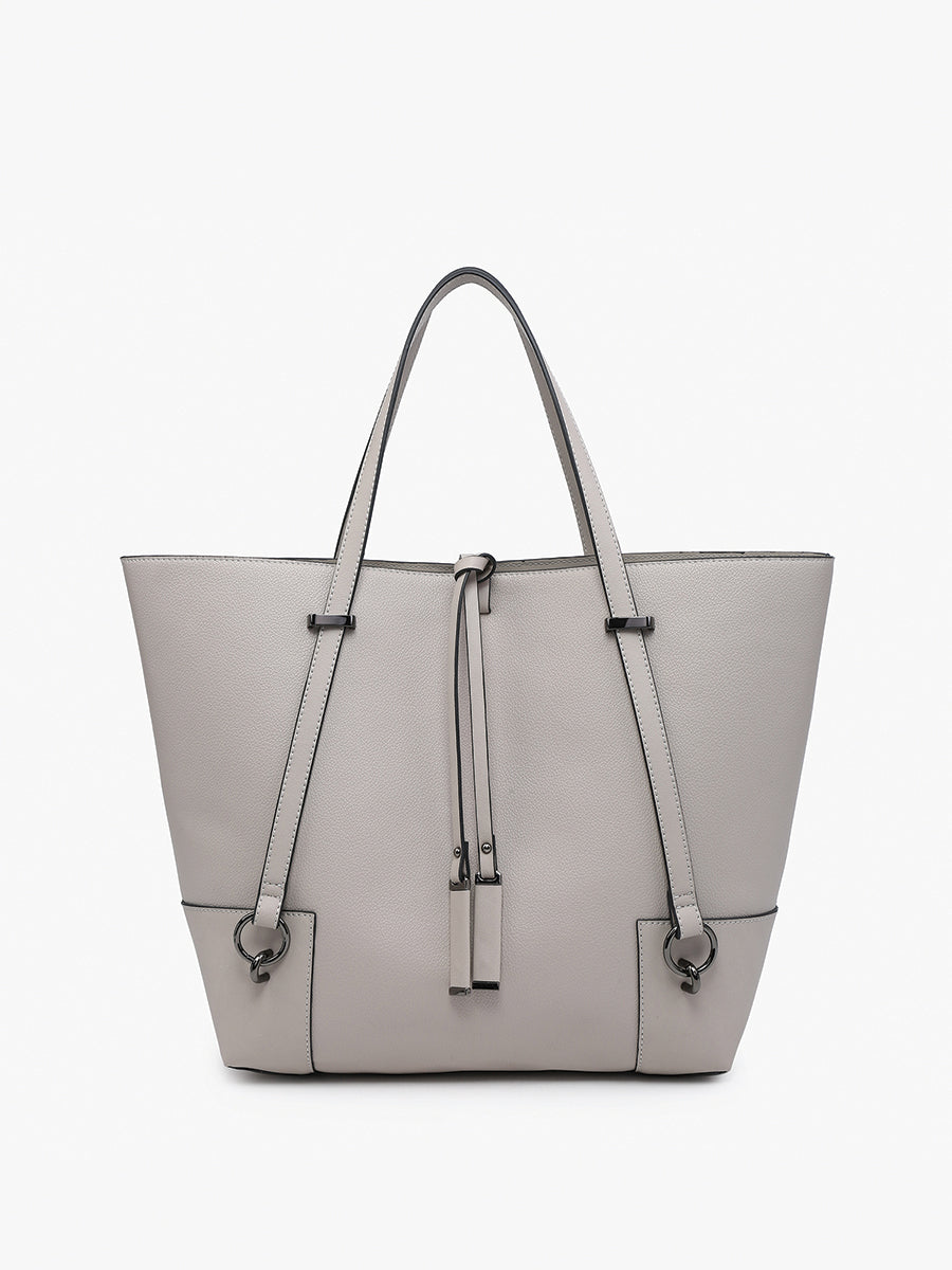 Kya Vegan Contrast Tote Lt. Grey - Jen & Co. vegan handbag