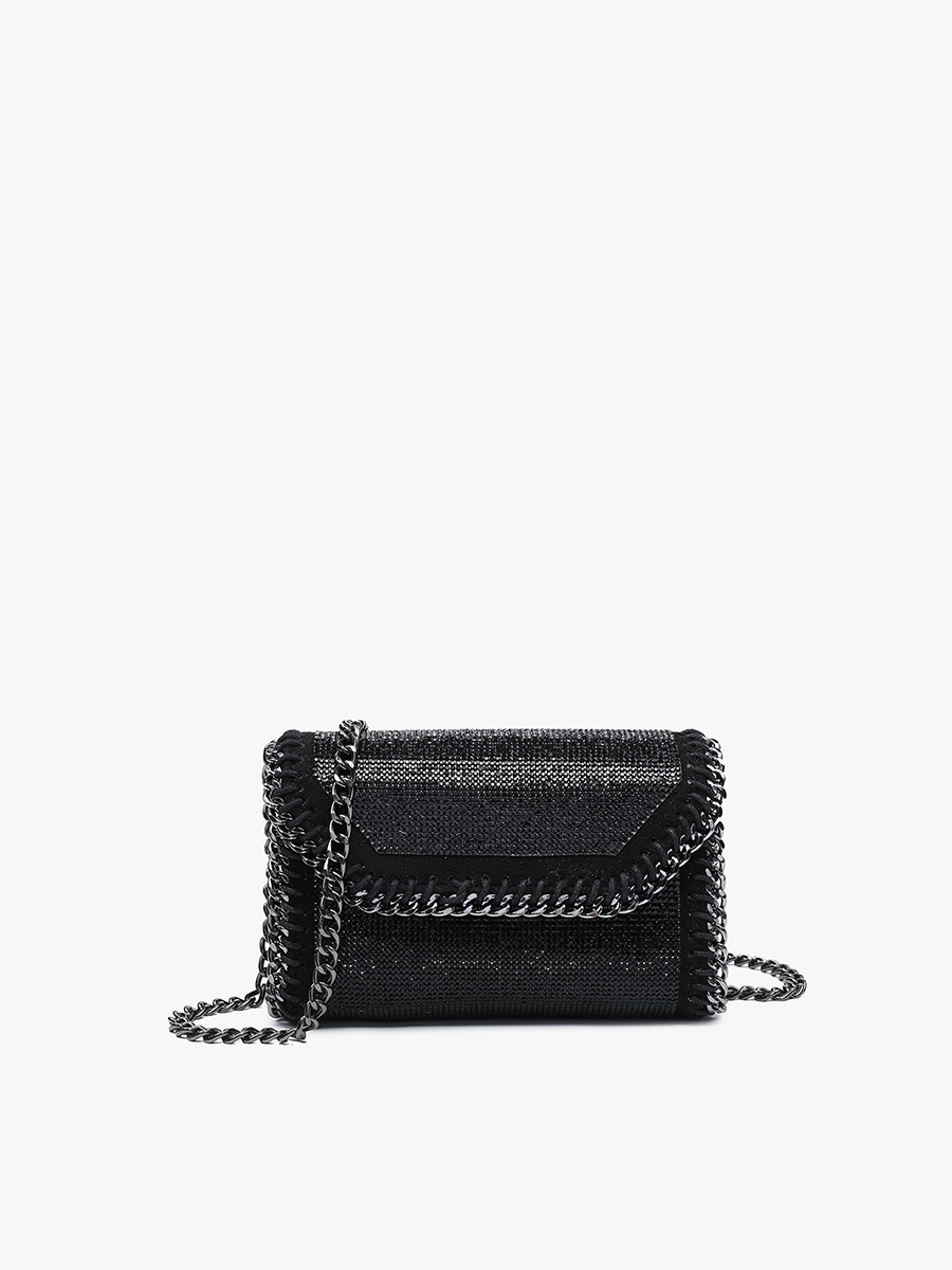 Colette Vegan Chain Detail Crossbody Black - Jen & Co. vegan handbag