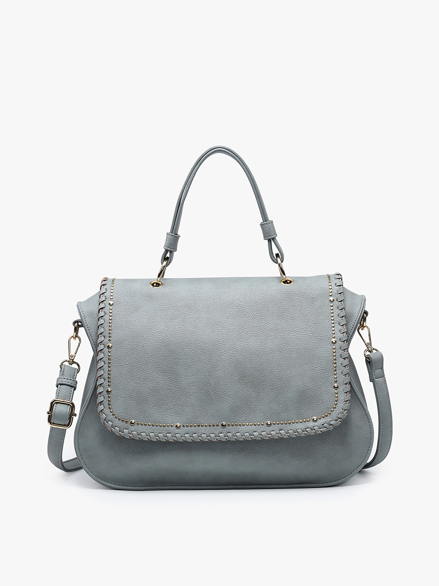 Cricket Vegan Studded Hobo/Tote Glacial Blue - Jen & Co. vegan handbag