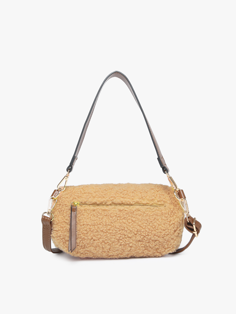 Brookie Vegan Sherpa Belt Bag in - Jen & Co. vegan handbag