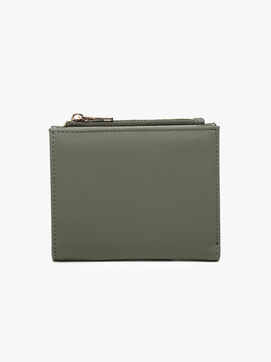 Alannah Vegan Bifold Wallet in Olive - Jen & Co. vegan handbag