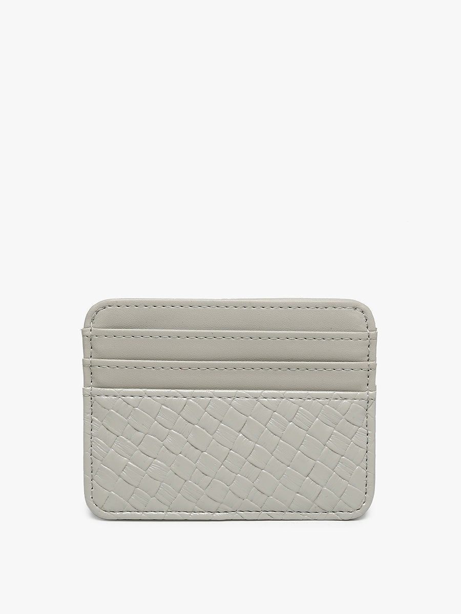 Fatima Vegan Woven Wallet Lt. Grey - Jen & Co. vegan handbag