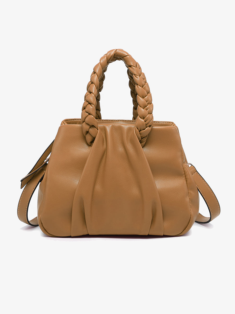 Candace Vegan Satchel Brown - Jen & Co. vegan handbag