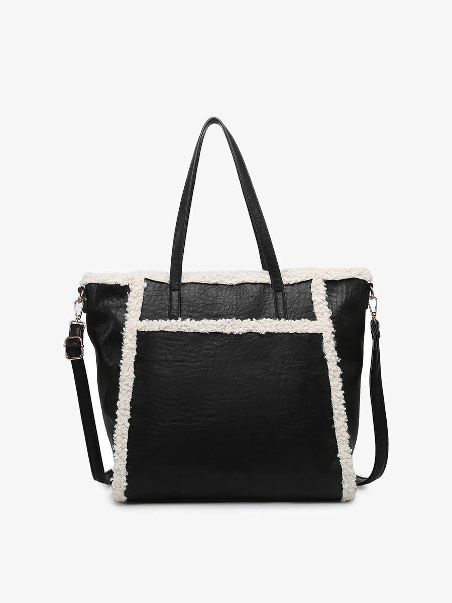 Lulu Vegan Sherpa Trim Tote