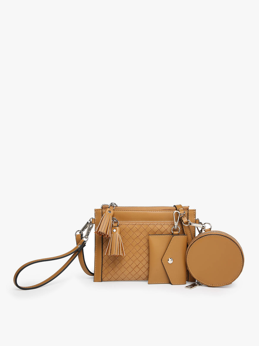 Mirabel Vegan Wallet Crossbody Camel - Jen & Co. vegan handbag