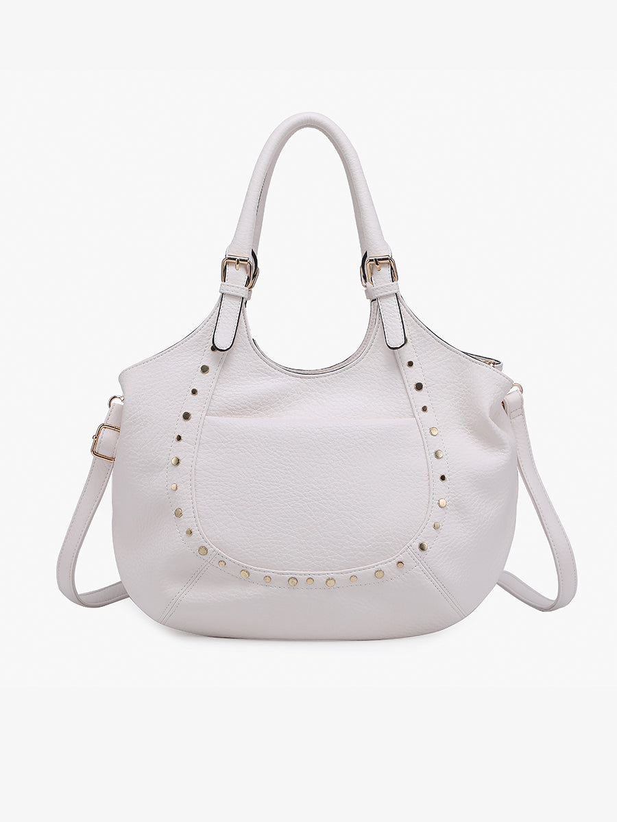 Kay Vegan Studded Hobo Off White - Jen & Co. vegan handbag