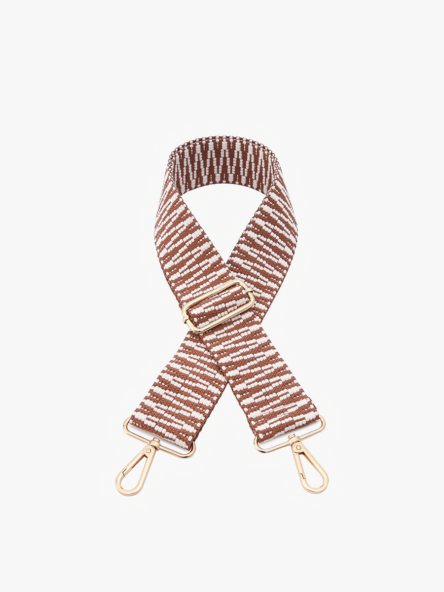Aztec Guitar Strap Brown - Jen & Co. vegan handbag