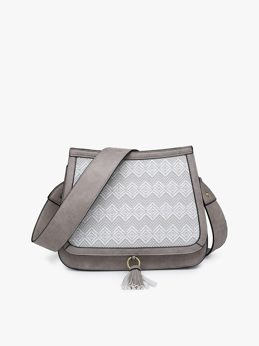 Bailey Vegan Contrast Crossbody in Grey - Jen & Co. vegan handbag