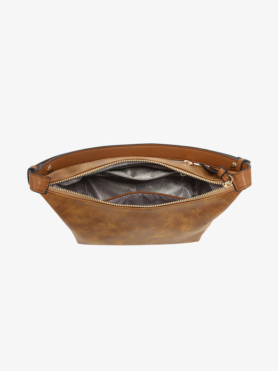 Vittoria Vegan Suede Shoulder Bag - Jen & Co. vegan handbag