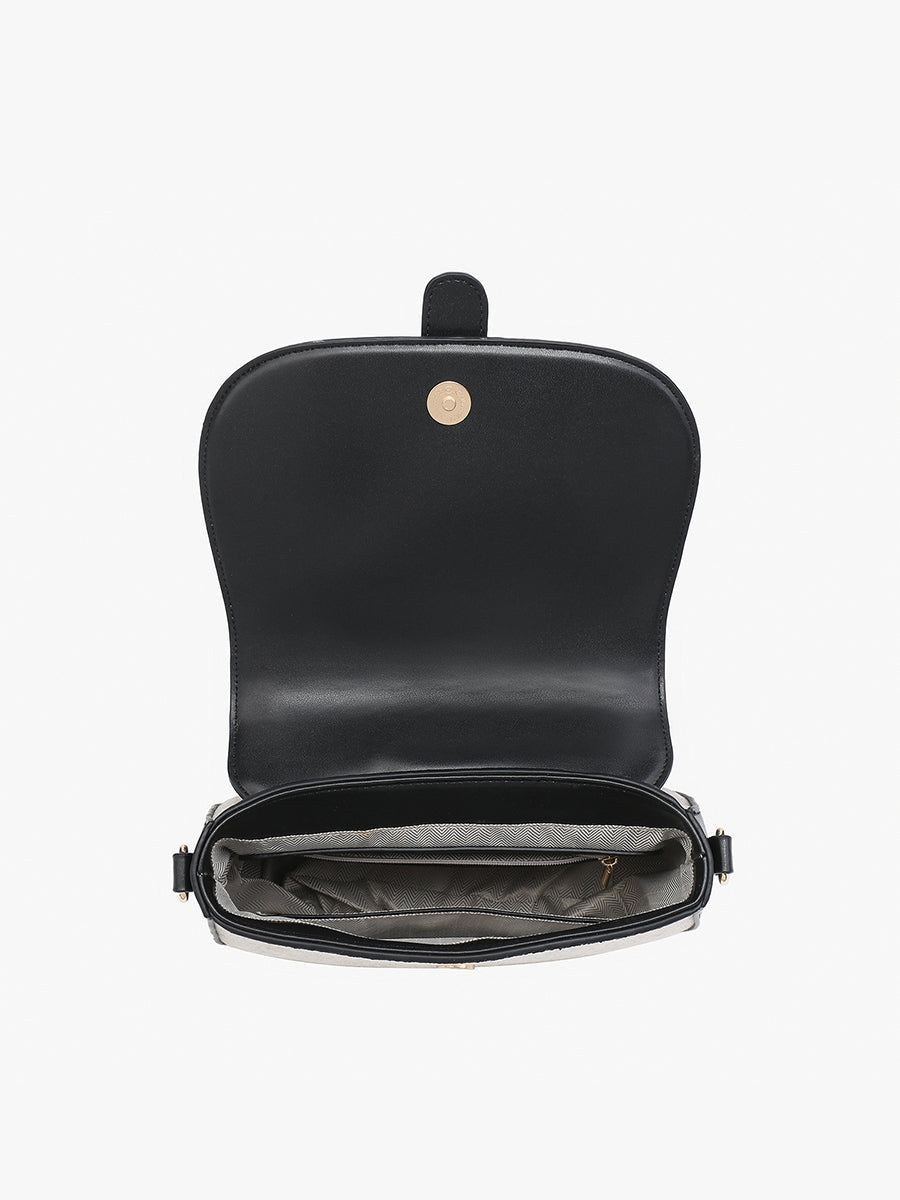 Vanna Vegan Contrast Saddle Bag - Jen & Co. vegan handbag