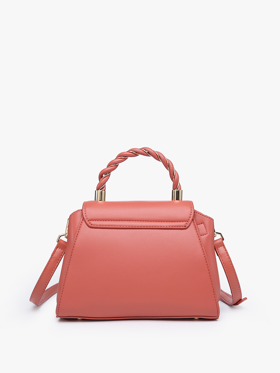 Clarke Vegan Twist Lock Satchel in - Jen & Co. vegan handbag