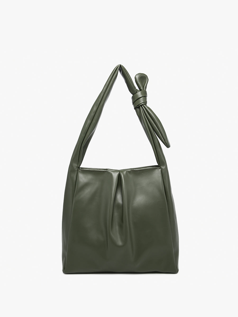 Jolene Vegan Pleated Hobo Olive - Jen & Co. vegan handbag
