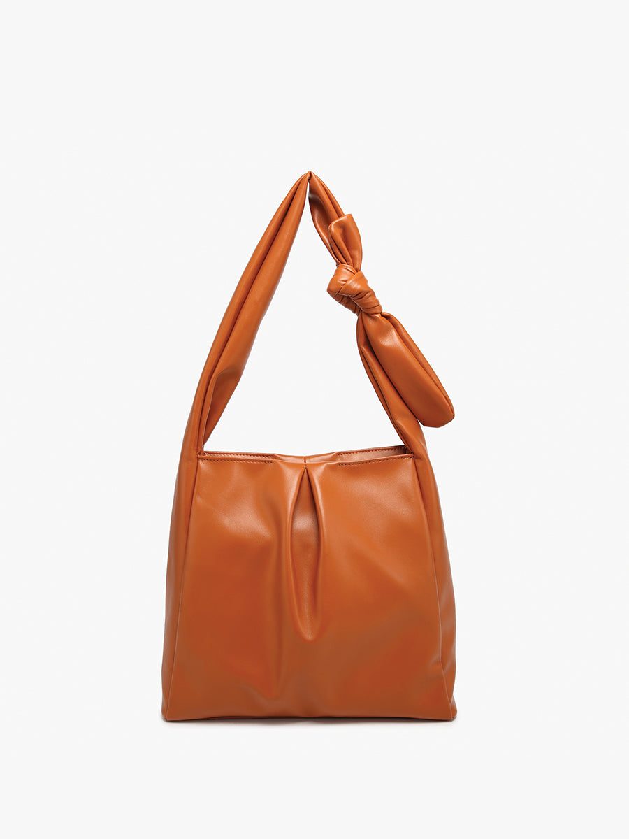 Jolene Vegan Pleated Hobo Rust - Jen & Co. vegan handbag