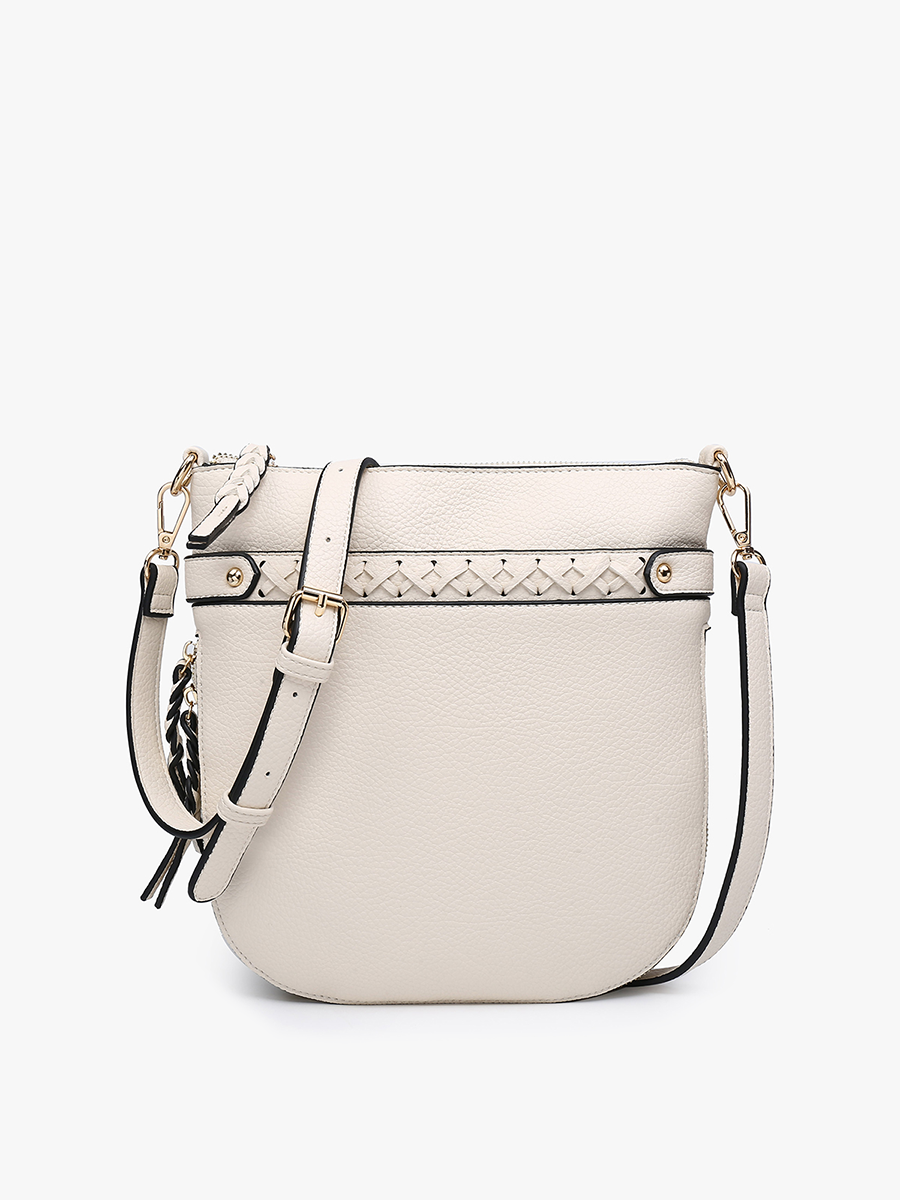 Esther Vegan Whipstitch Crossbody Ivory - Jen & Co. vegan handbag