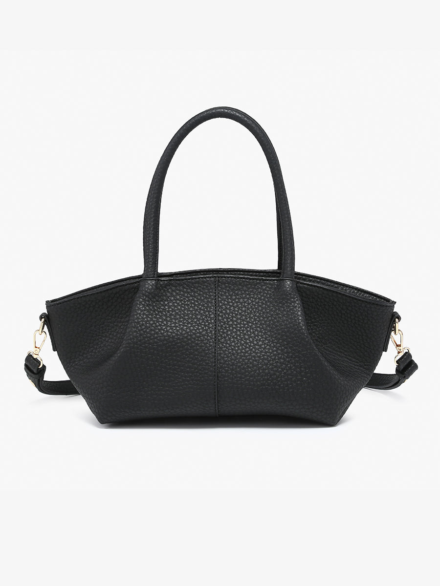 Karen Vegan Pleated Satchel Black - Jen & Co. vegan handbag