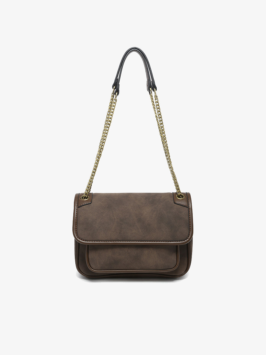 Nola Vegan Suede Crossbody Espresso - Jen & Co. vegan handbag
