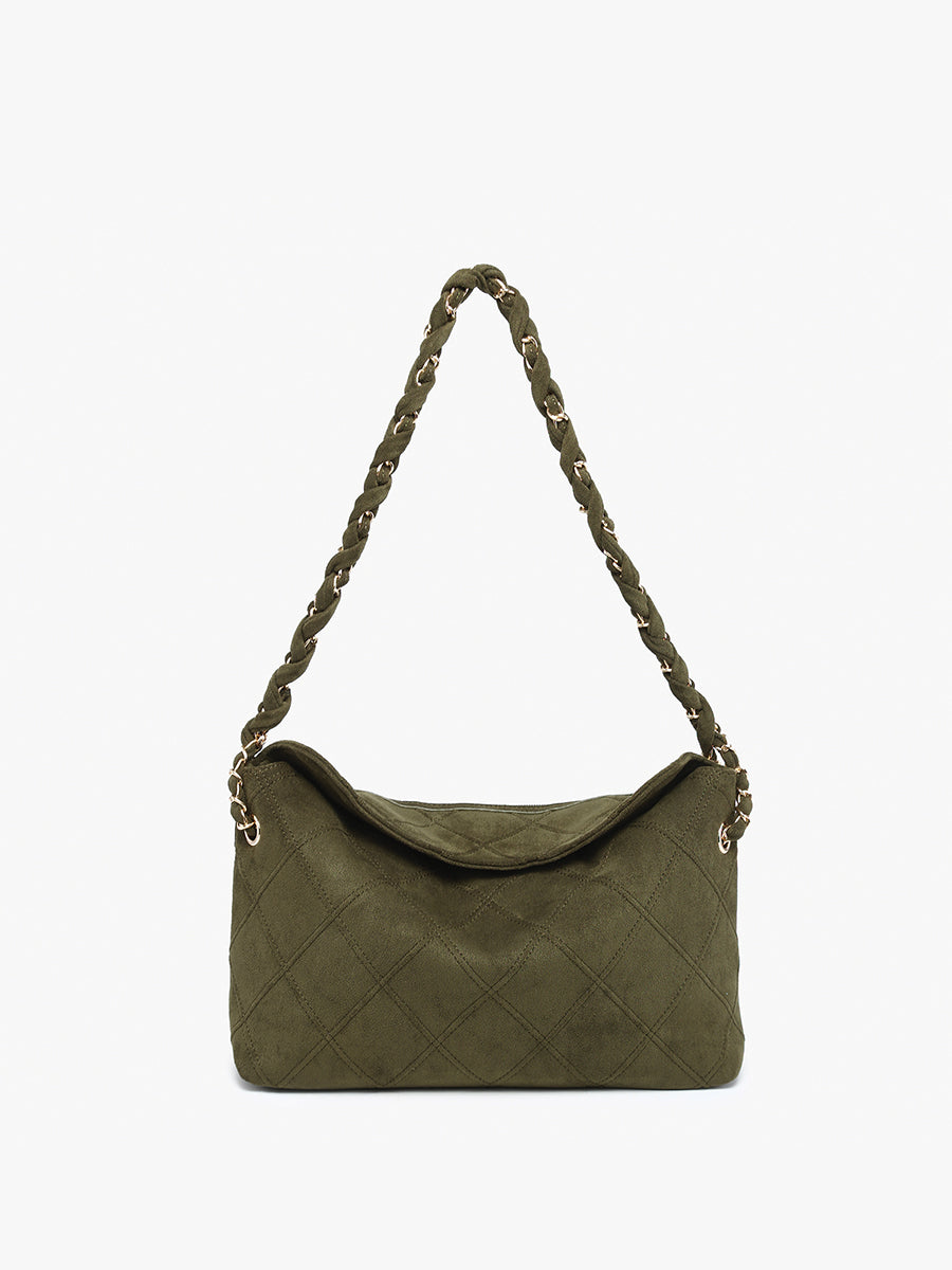 Dominique Faux Suede Shoulder Bag – Jen & Co.
