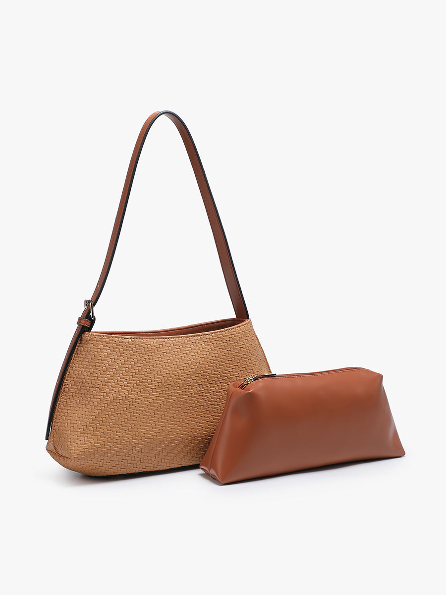 Elsie Vegan Faux Woven Shoulder Bag