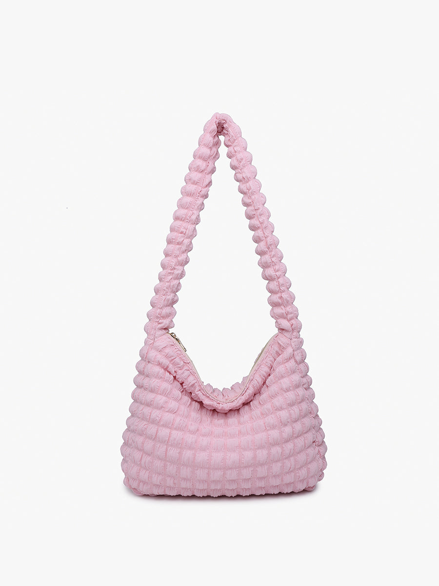 Rosemary Quilted Nylon Crossbody Pink - Jen & Co. vegan handbag
