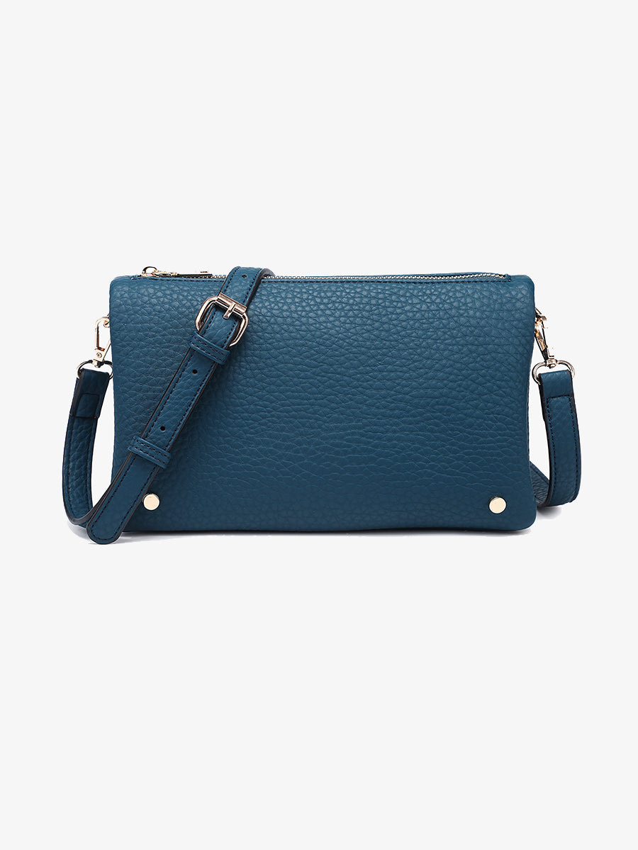 Phiona Vegan Stud Crossbody Peacock - Jen & Co. vegan handbag
