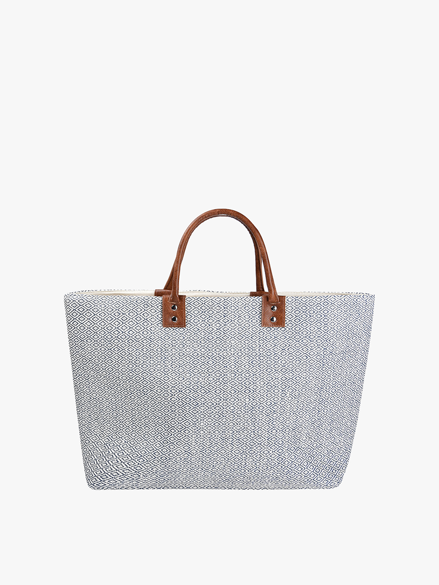 Hazel Vegan Aztec Straw Tote