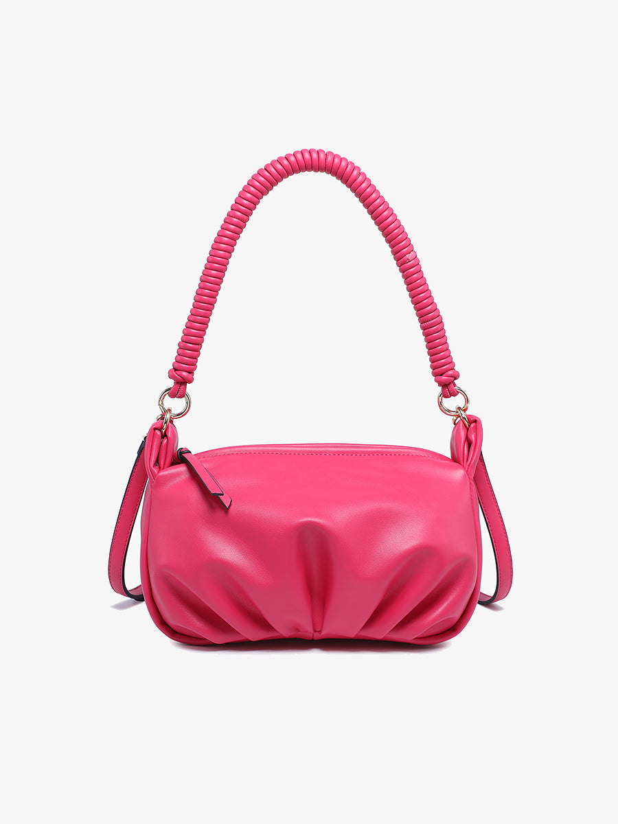 Ophelia Vegan Ruched Shoulder Bag Boysenberry - Jen & Co. vegan handbag