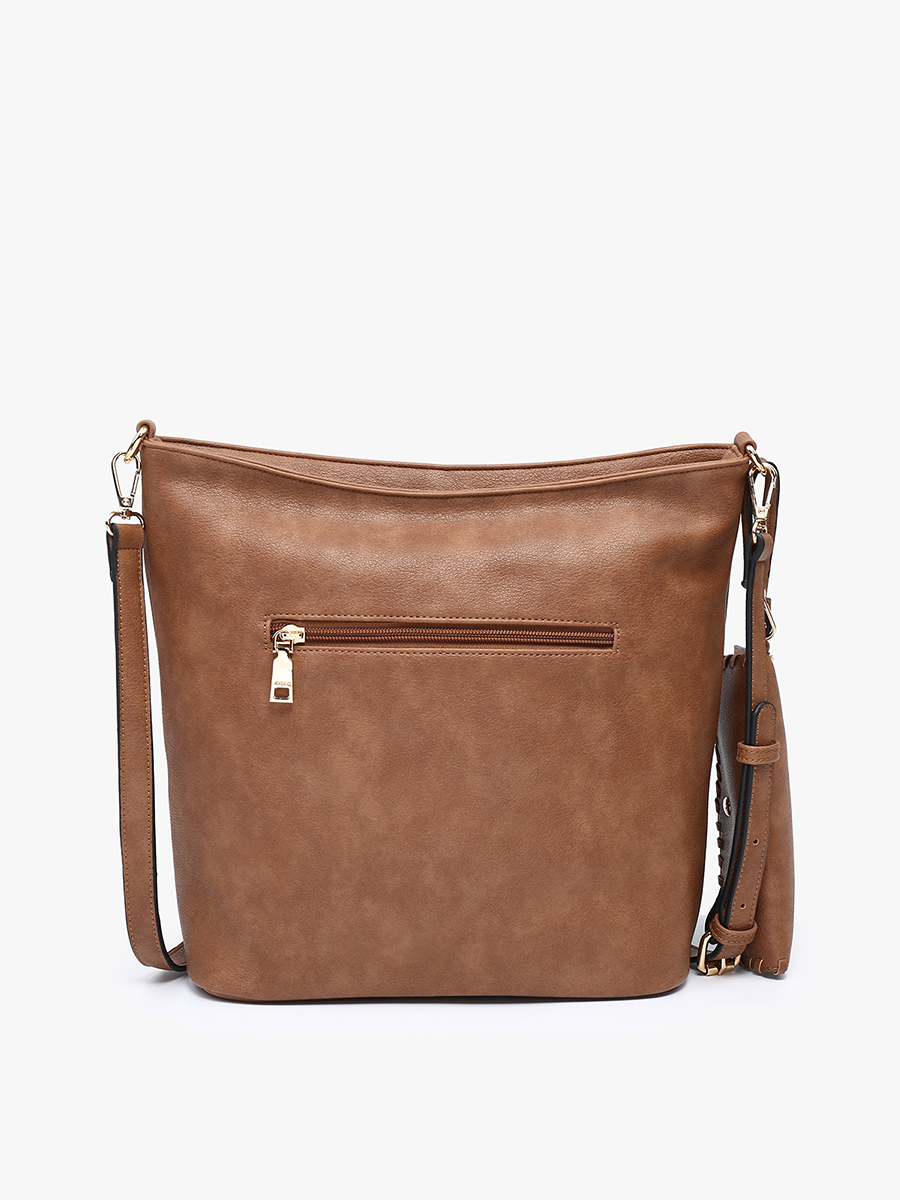 Cynthia Vegan Dist. Whipstitch Hobo - Jen & Co. vegan handbag