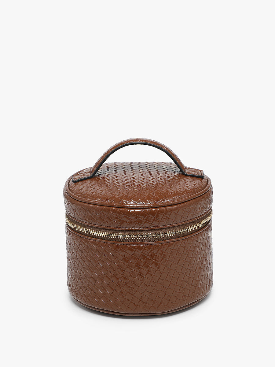 Marianna Vegan Cosmetic Bag Brown - Jen & Co. vegan handbag