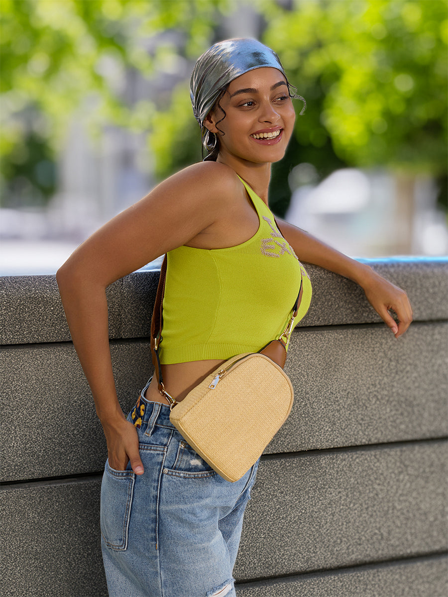 Ellen Vegan Micro Straw Sling