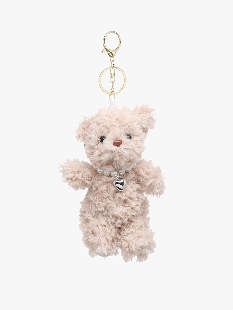 Bear Bag Charm Teddy Beige - Jen & Co. vegan handbag