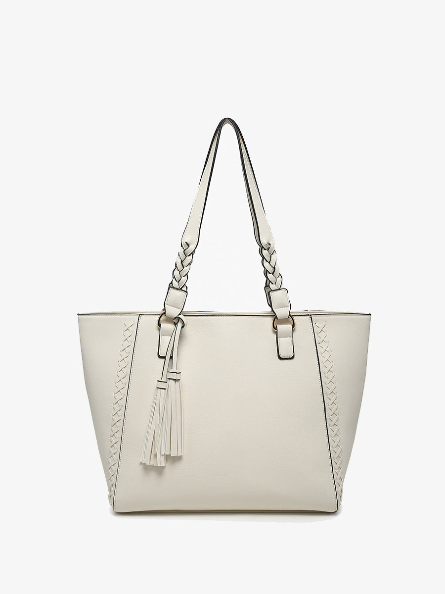 Lisa Vegan Structured Tote Off White - Jen & Co. vegan handbag