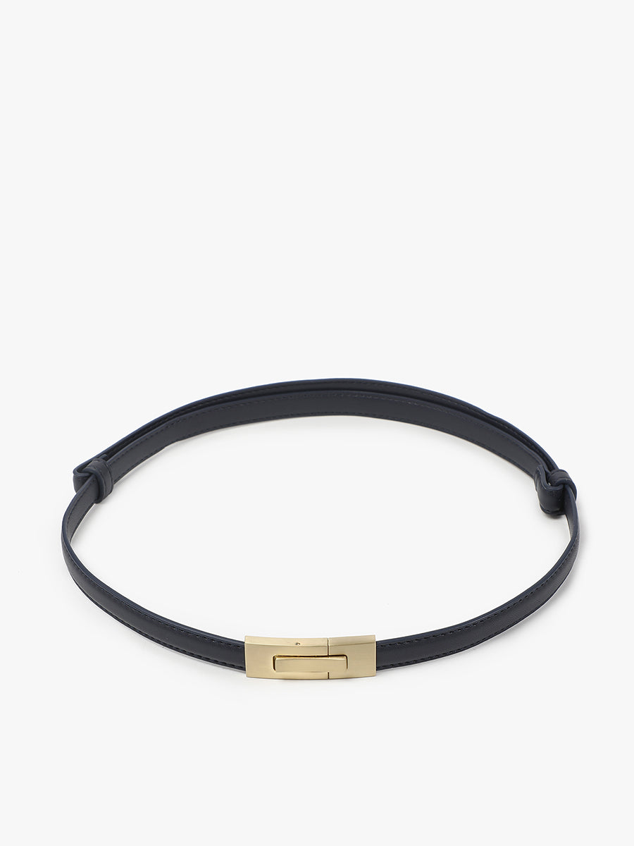 Vegan Leather Adjustable Belt Black - Jen & Co. vegan handbag
