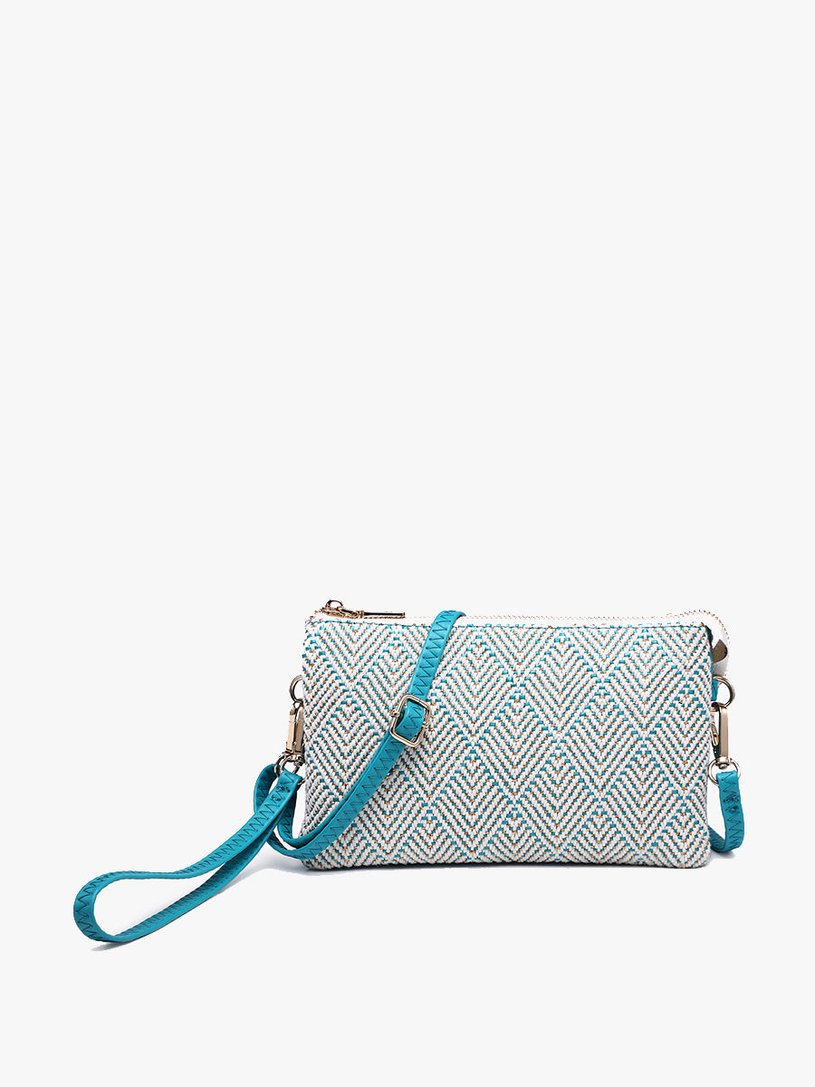 Riley Arrowhead Crossbody Glitter-Teal - Jen & Co. vegan handbag