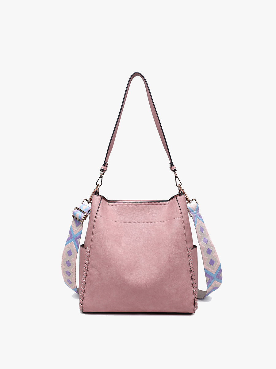 Penny Vegan Bucket Bag in Dark Rose Petal - Jen & Co. vegan handbag