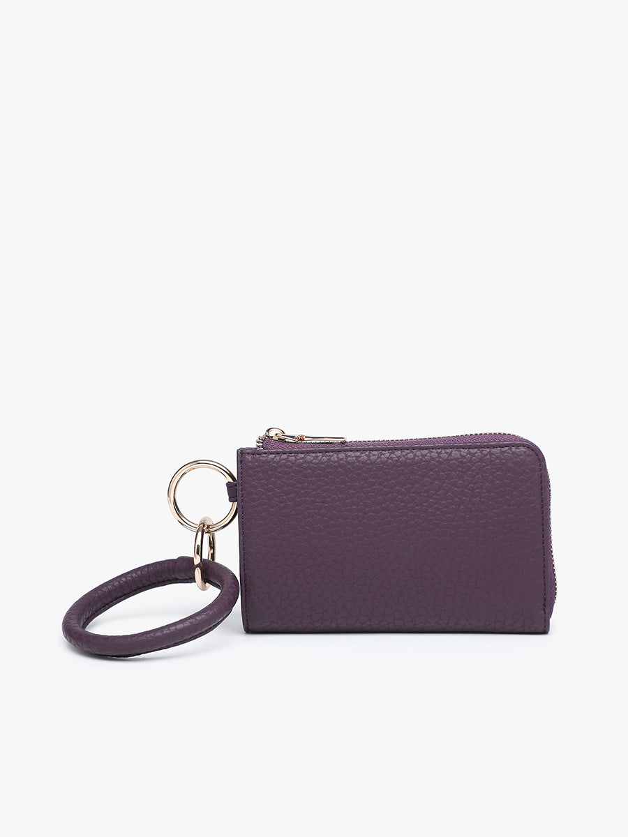 Liv Vegan Bangle Wristlet Fig Purple - Jen & Co. vegan handbag