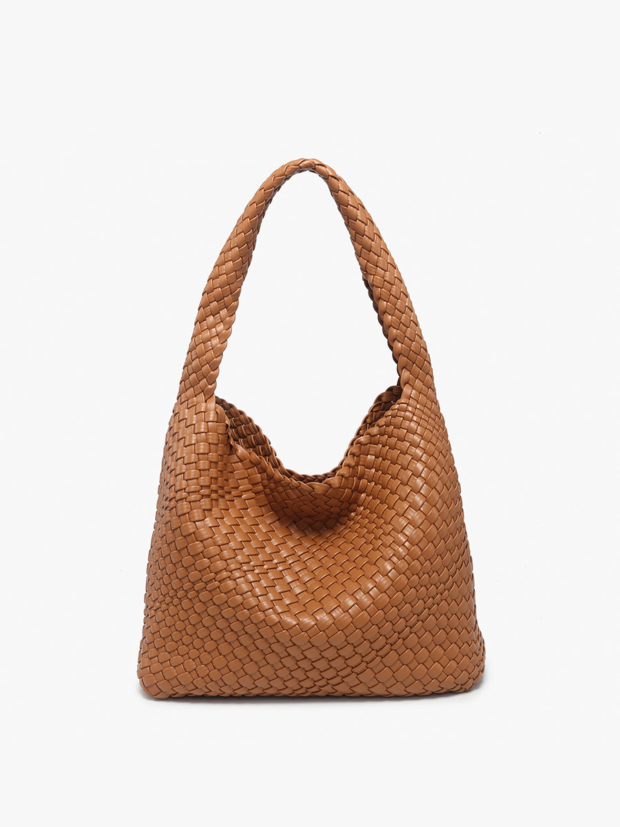 Rachel Handwoven Hobo Camel - Jen & Co. vegan handbag