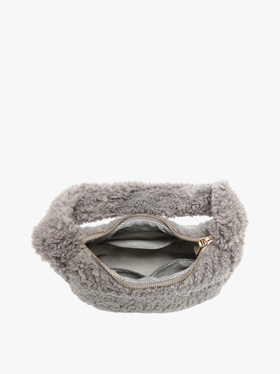 Gabrielle Vegan Sherpa Shoulder Bag in - Jen & Co. vegan handbag