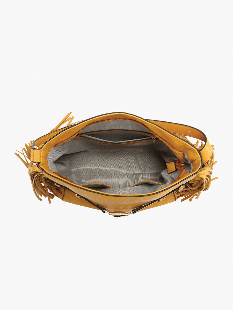 Eva Vegan Fringe Satchel - Jen & Co. vegan handbag