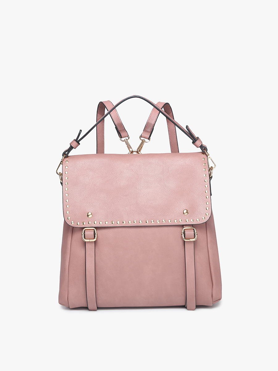 Indigo Vegan Backpack Dark Mauve - Jen & Co. vegan handbag