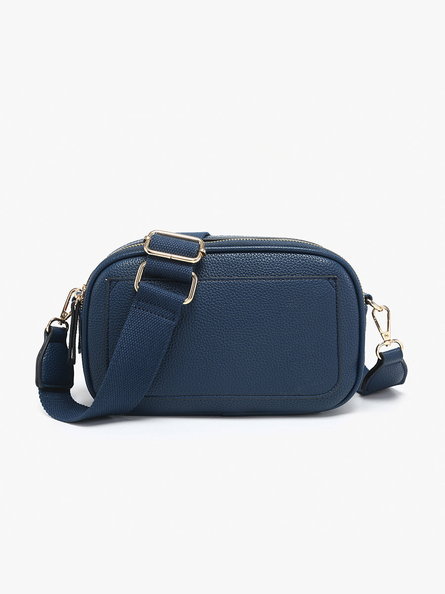 Sky Vegan Belt Bag/Crossbody Navy - Jen & Co. vegan handbag