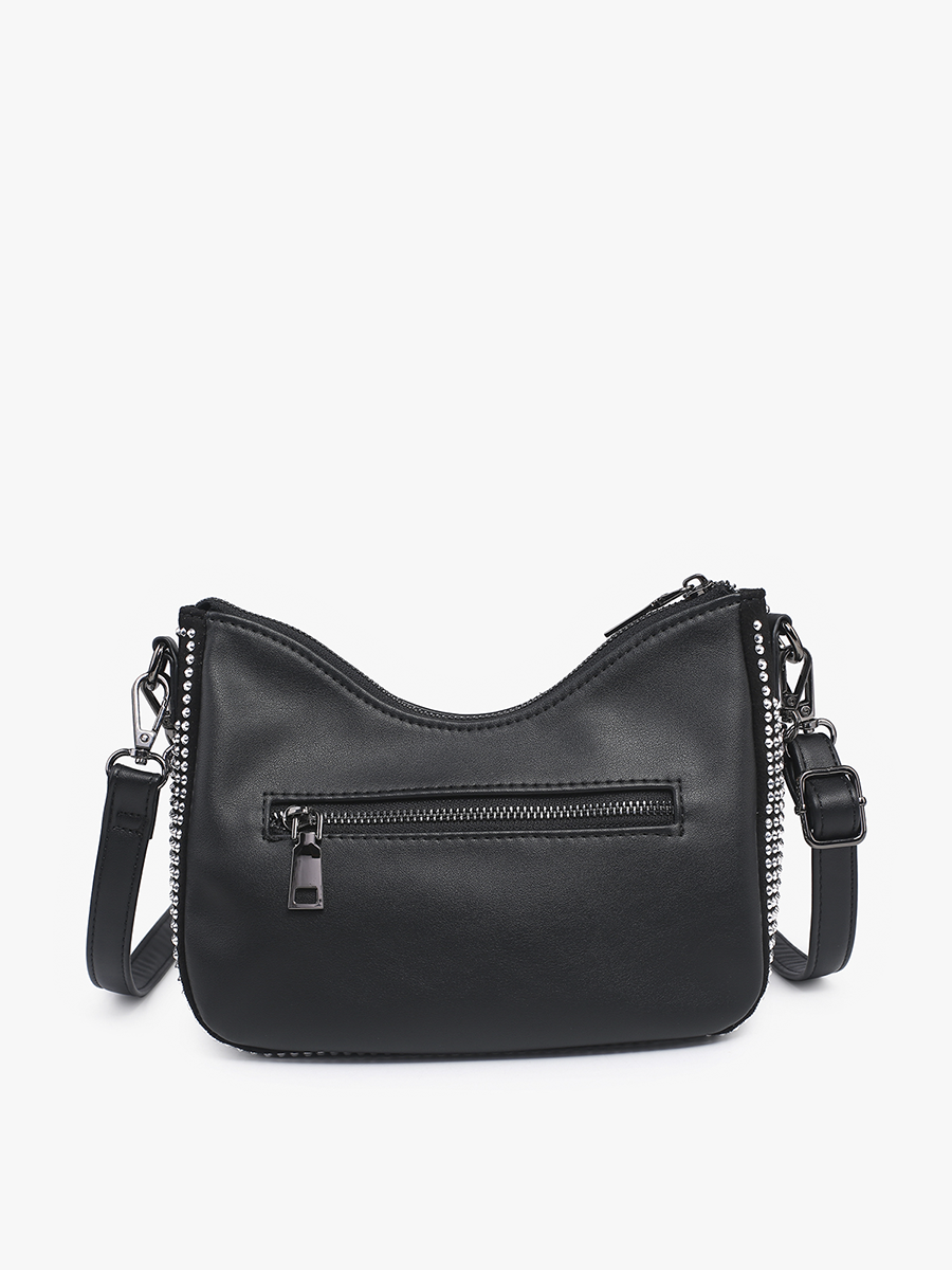 Sabine Vegan Grommet Shoulder Bag in - Jen & Co. vegan handbag