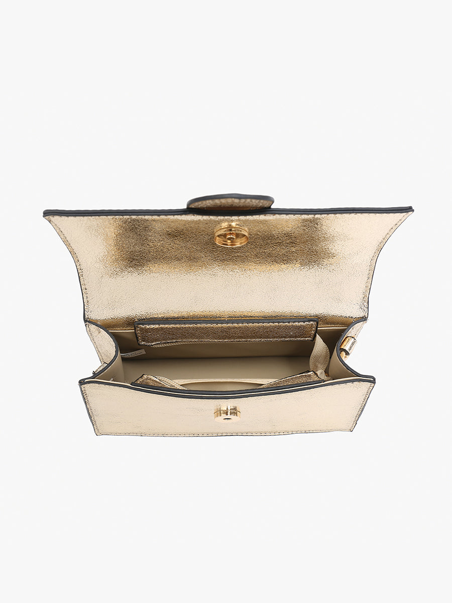 Capri Vegan Metallic Clutch - Jen & Co. vegan handbag