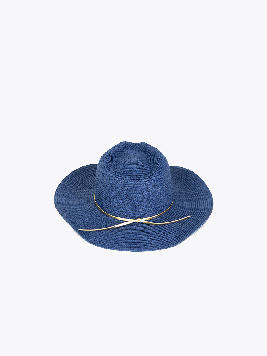 Toryn Metallic Trim Straw Hat - Jen & Co. vegan handbag