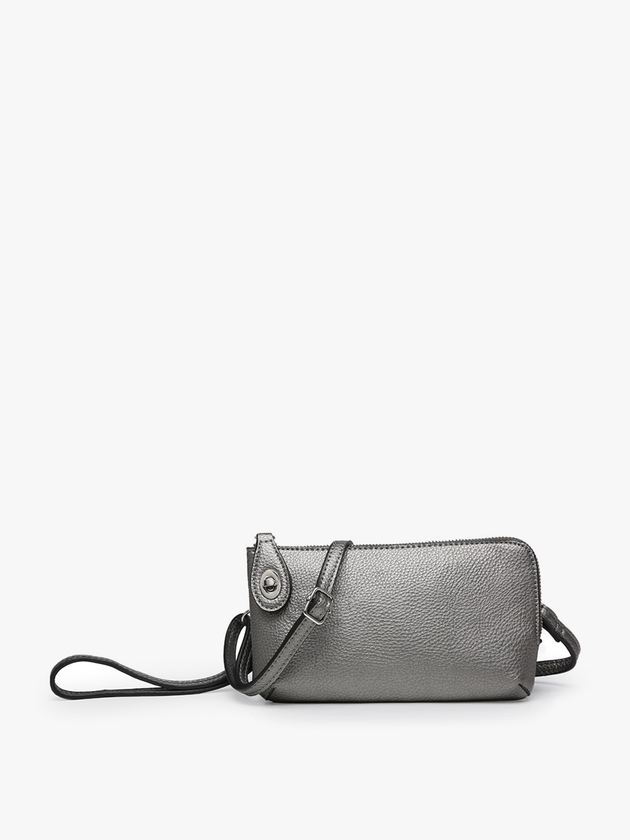 Kendall Vegan Crossbody in Gunmetal - Jen & Co. vegan handbag