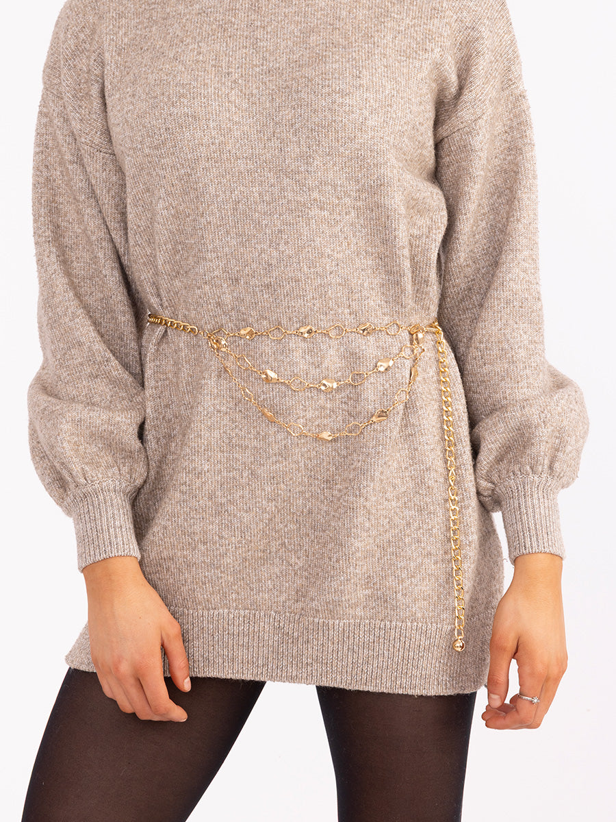 Layered Chain Belt - Jen & Co. vegan handbag